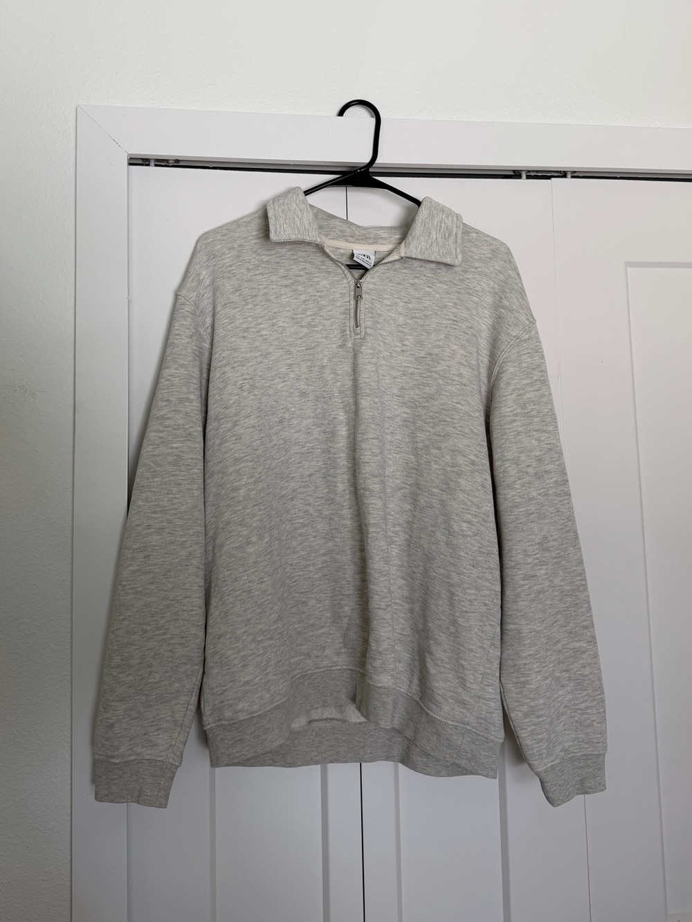 Zara Light Gray Quarter-Zip Sweater